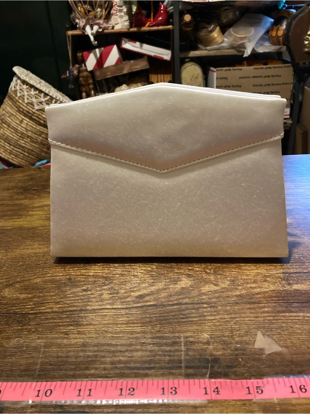 Vintage Dyeable white satin purse